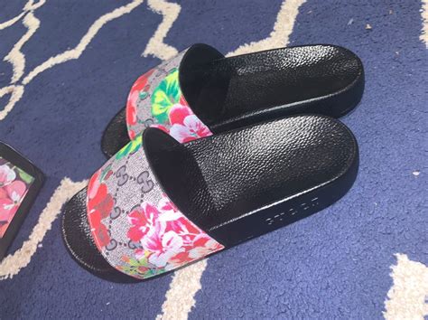 gucci floral platform slides|Gucci flip flops clearance.